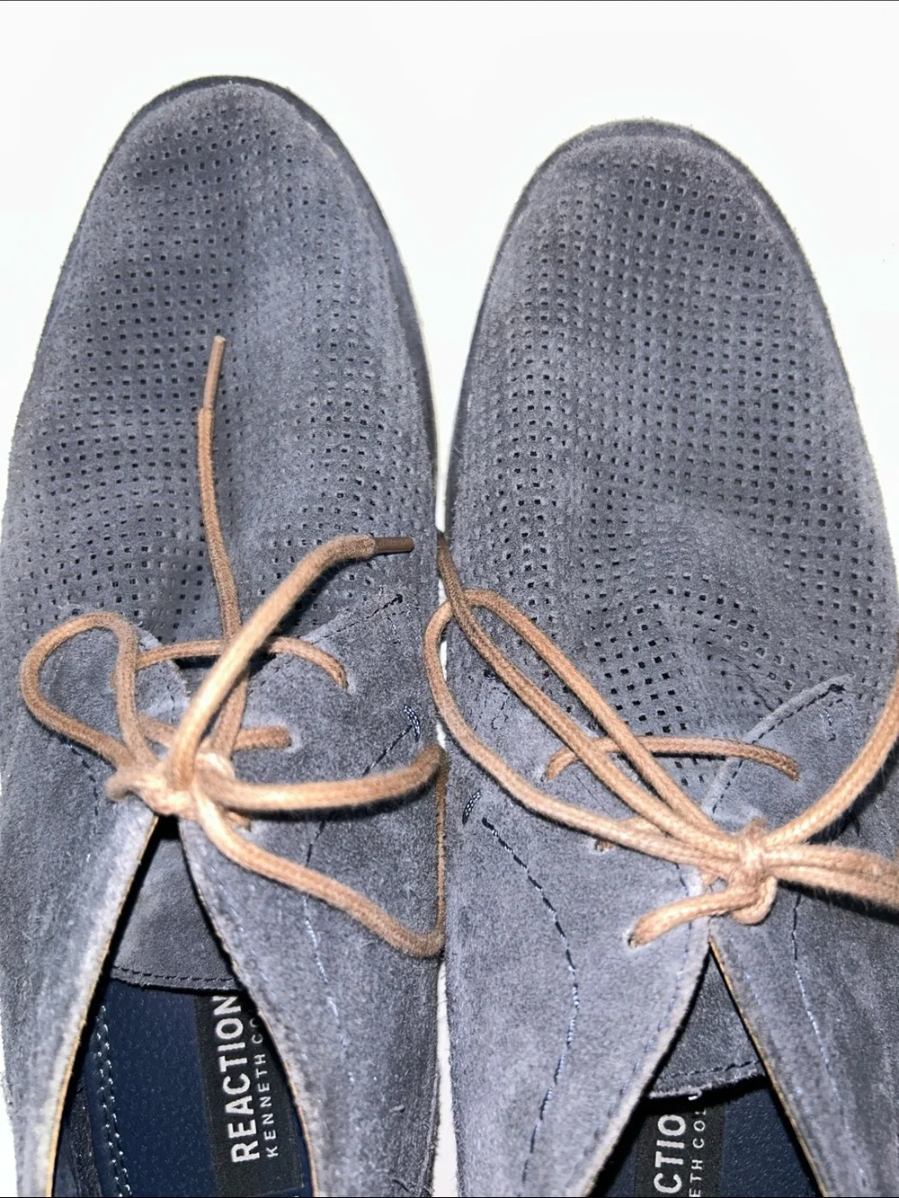 Kenneth Cole Reaction Desert Hill Gray Perforated Suede Chukka Boots